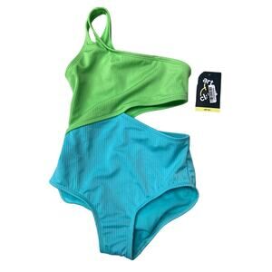 New Art Class Girls Medium (8) Asymetrical One Shoulder 1PC Swim Swimsuit